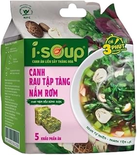 Canh Rau Tap Tang Chay I-Soup Mixed Vegetable and Mushroom Soup Base, 5 Servings, Vietnamese Style