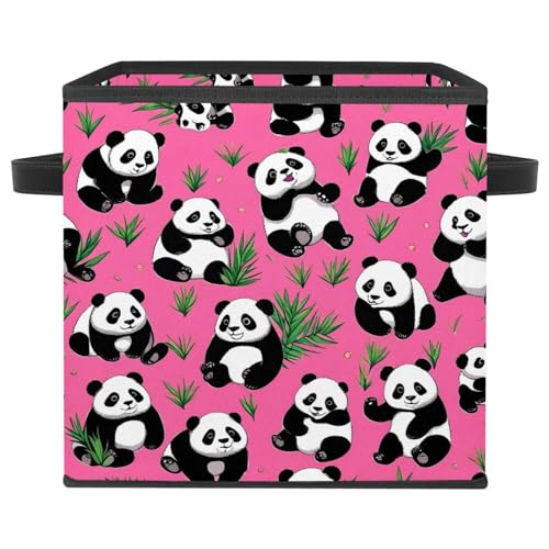Grand cube de rangement panda rose idéal pour organiser le salon