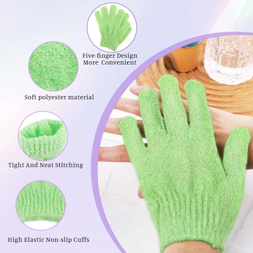 Molain 10 Stück Peelinghandschuh, Peeling Handschu Exfoliating Gloves Waschhandschuh Badehandschuhe Körper Duschhandschuh Peeling Körper Badezubehör 5 Farbe