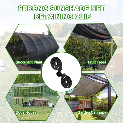 Image of 50PCS Shade Cloth Clips, Shade Cloth Plastic Clips | Greenhouse Fix Clamp, Windproof Awning Grip Tarp Clips for Sunshade Net, Anti Bird Netting, Garden Netting, Patio Accessories
