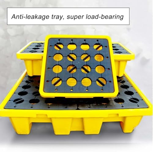Stackable Modular Spill Containment Platform with Grating - Industrial Safety, Leak Prevention, Heavy-Duty Design, Eco-Friendly, Easy Assembly for Hazardous Materials