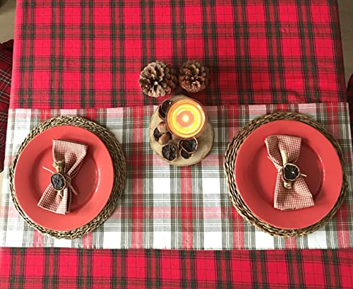 BLANC MARICLO' Chemin de Table Tartan Cover