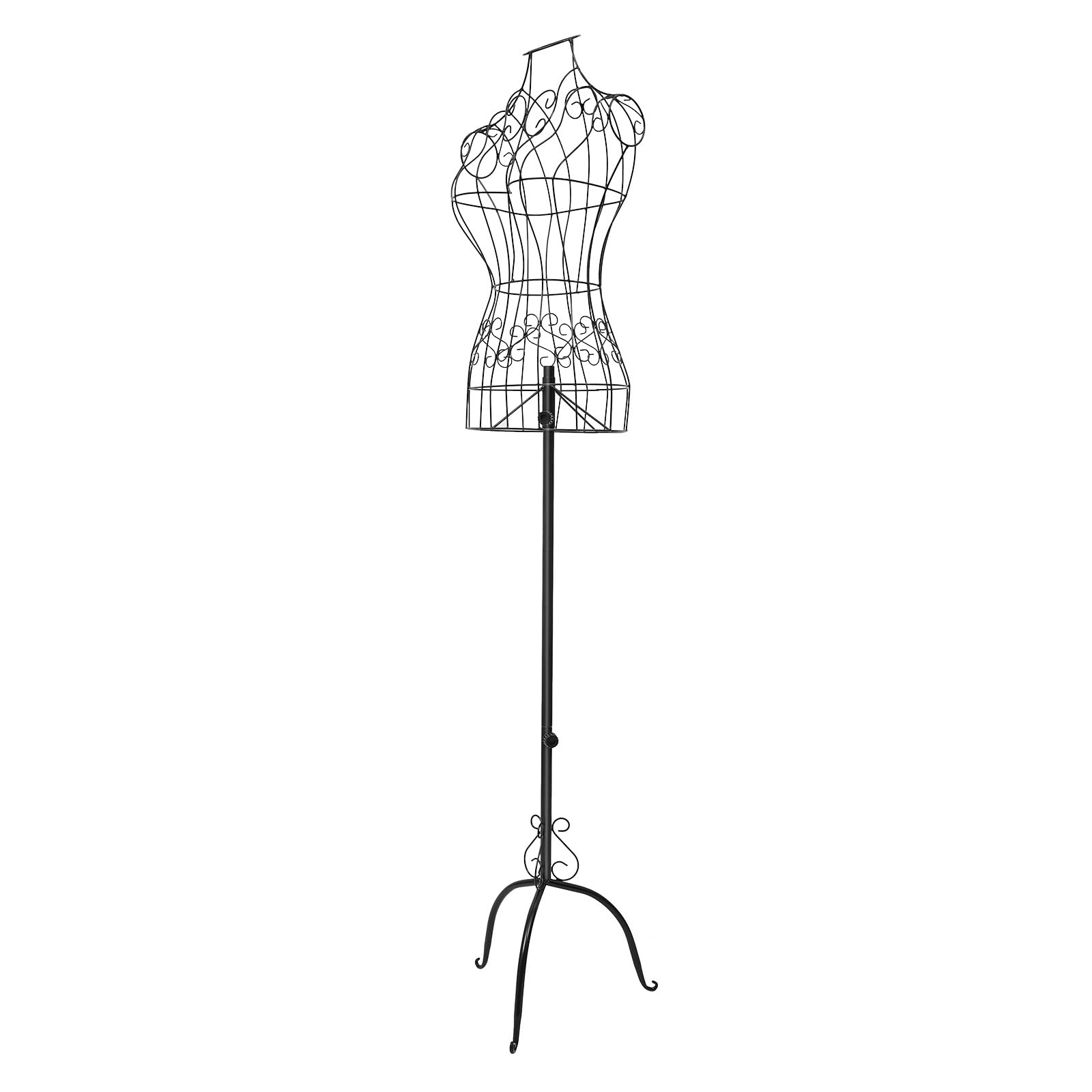 Metall-Schneiderpuppe, Weibliche Mannequin, Vintage-Kleiderpuppe, Schwarze Mannequin FüR BekleidungsgeschäFte, Schneiderei Oder GroßE MessestäNde, Verstellbare GesamthöHe: 140–160 cm