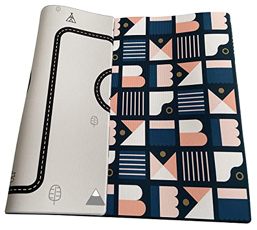 Ofie mat by Little Bot, Baby Play mat, Soft Foam mat, Durable and Non-Toxic (Candy bar + Country Road, Large)