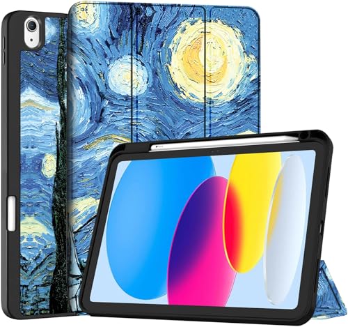 Image of Robustrion Cover for iPad 11th Generation (A16) / 10th Gen Cover Case with [Right Side Pencil Holder] [Auto Sleep Wake] [Soft Back] (2022 /2025), Case for iPad 11th 11 inch / 10th 10.9 inch - Night