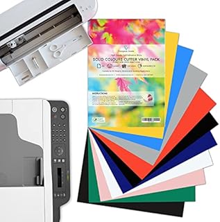 Evergreen Goods A4 Self Adhesive Coloured Vinyl for Cricut Cutters | Waterproof, Solid Colours, 10 Sheets | Sticker Making