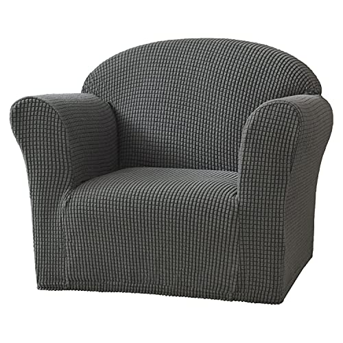 Funda de sofá para niños, protector de sillón suave y elástico para niños pequeños, protector de sofá de bebé (gris oscuro), elegante funda de muebles para la seguridad de los niños pequeños
