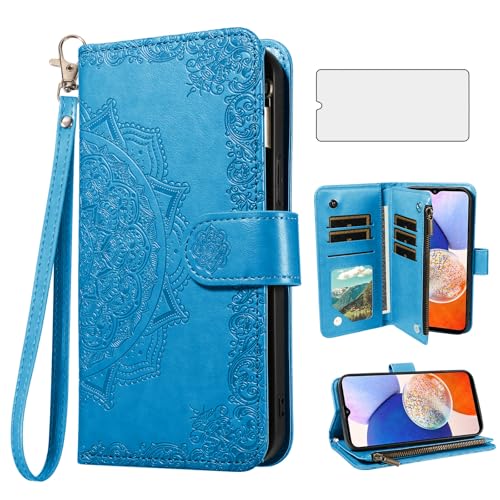 Coque Samsung A14 5G antichoc bleue avec protection écran pour le quotidien
