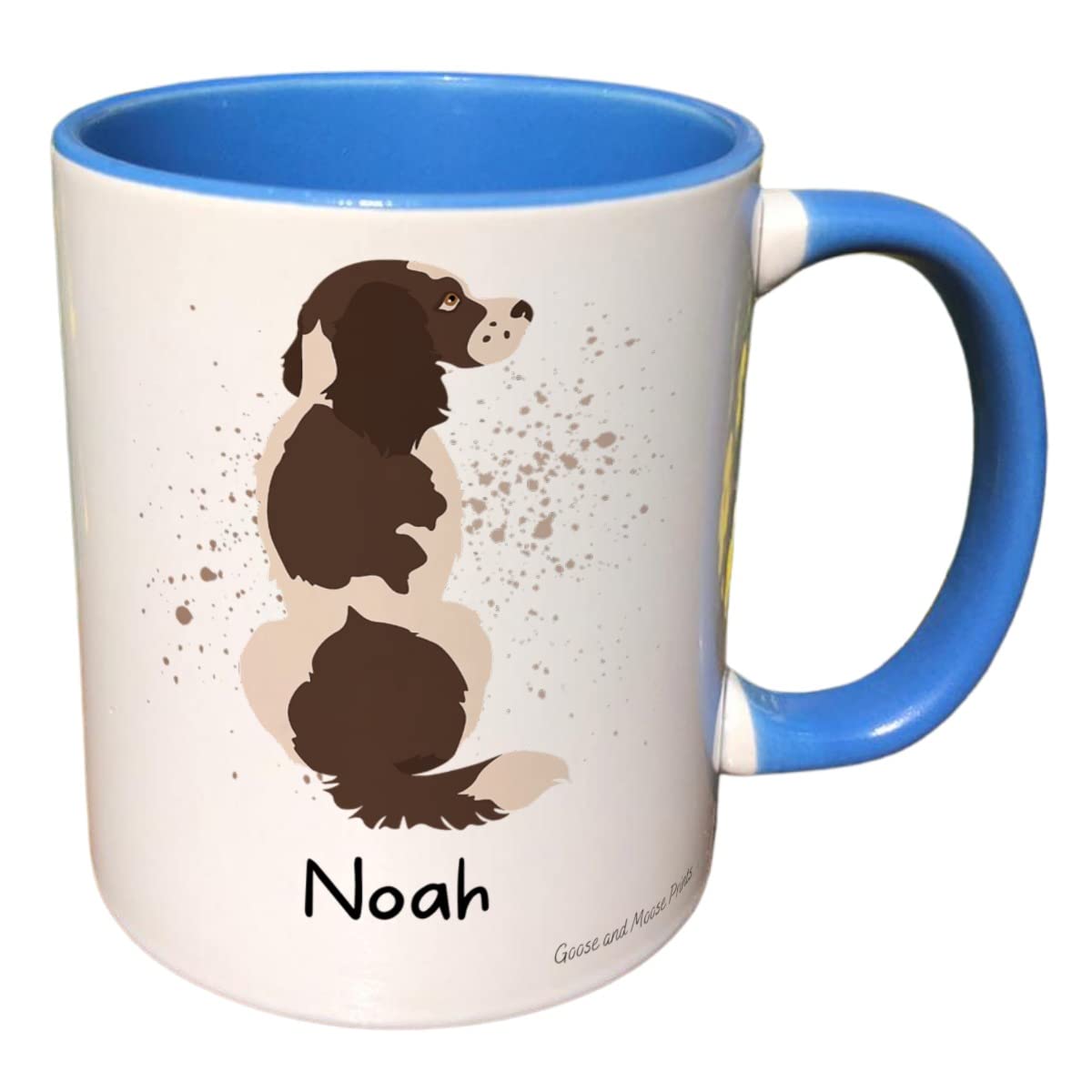 Personalised Springer Spaniel Dog Mug Gift - Present for Dog Lovers - Gifts for Puppy Owners - Personalised Dog Mug - Country Style Mug (Yellow)