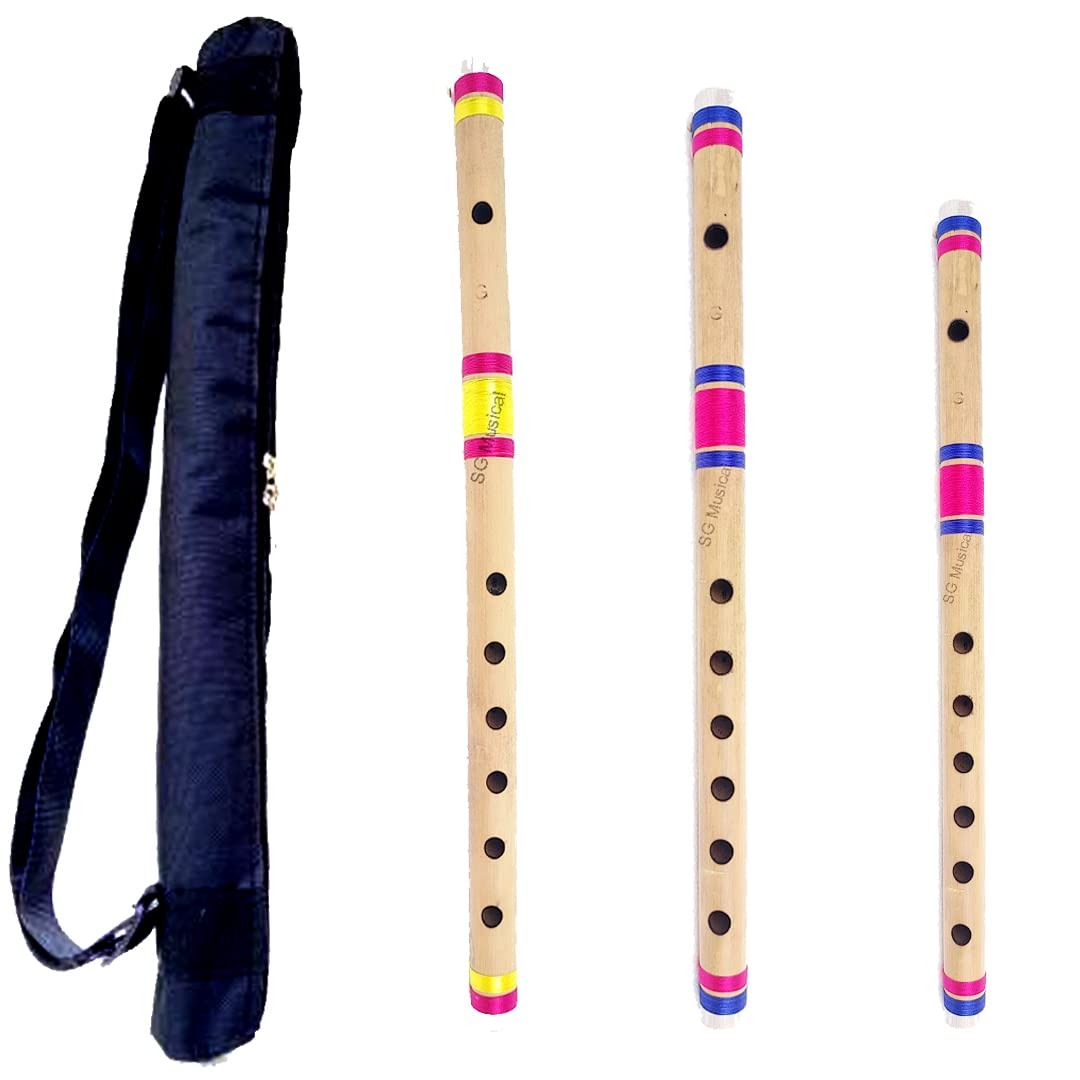 Buy SG Musical Indian Bamboo Pipe Combo D+B+C Scale With Bag flute