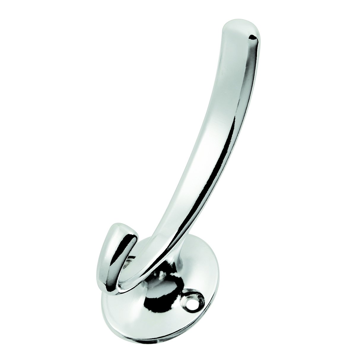 Crochet double chromé P25024-ch de 1,9 cm pour suspendre les vêtements