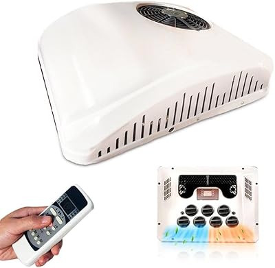 Treeligo 12V Rooftop dc Air Conditioner - Roof A/C Unit -Non-duct | Heating & Cooling | for Automotive RV/Truck/Semi-truck/Boat Trailer/Trailers/Sleeping Cab.etc?12 volt), White, EAC002.18