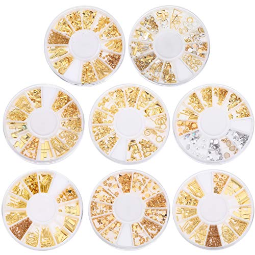 Gogogmee Diy Accessories for Nail 8 Boxes Rivet Nail Decor Manicure Jewelry for Women