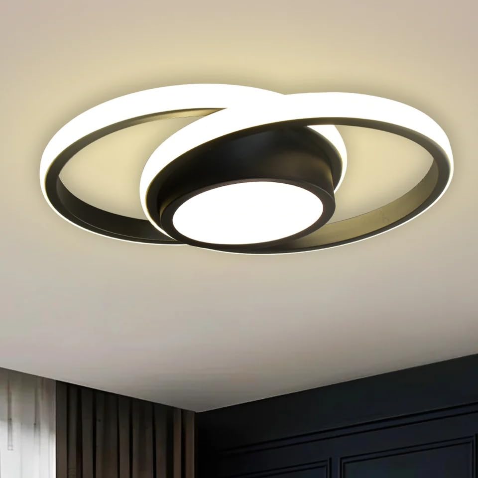 Image of Smartway Upbeat 32W Modern LED Ceiling Light | 3 Color Mode (Warm, Cool & Natural White) | Metal Decorative Lamp for Office, Home, Bedroom, Living Room & Dining | 1 Year Warranty (Round)