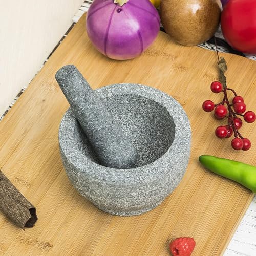 Image of Subaa Motar and Pestle Ammikallu or Grindstones Hand Grinder /SIL Batta Large Size(Grey) for Kitchens(4.5 inch) Bowel Stone for authentic Indian kitchen cooking perfect for daily use (Unfinished)
