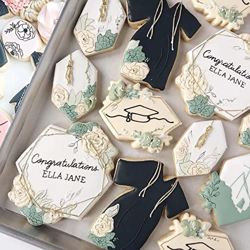 Uouyoo 4 Piece Cookie Cutters Graduation Cookie Cutter Stainless Steel Cookie Molds Set With Graduation Cap,Graduation Gown And Diploma,Medal #TOP5