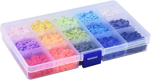 Miniatura 9 de 1995-2100 cuentas redondas planas de arcilla polimérica de 15 colores Heishi hechas a mano disco Rondelle cuentas espaciadoras sueltas de 0.315 x