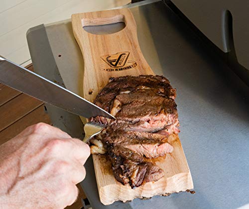 BBQ Wooden Grill Scraper Cleaner Pro, Made in USA, Red Oak Wood - Charcoal and Gas - Cleans top and Between Barbecue grates. Oil & Clean Grate. Sustainable and Safe Replacement for Wire Bristle Brush