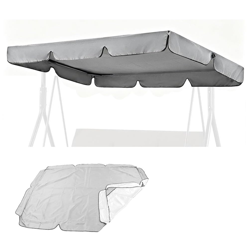 RTVGNSZSJL 75x47in Swing Canopy Replacement Cover Universal Porch Swing Chair Top Cover Waterproof Replacement Canopy For Patio Garden Hammock(Gray,82x57in-210x145cm)