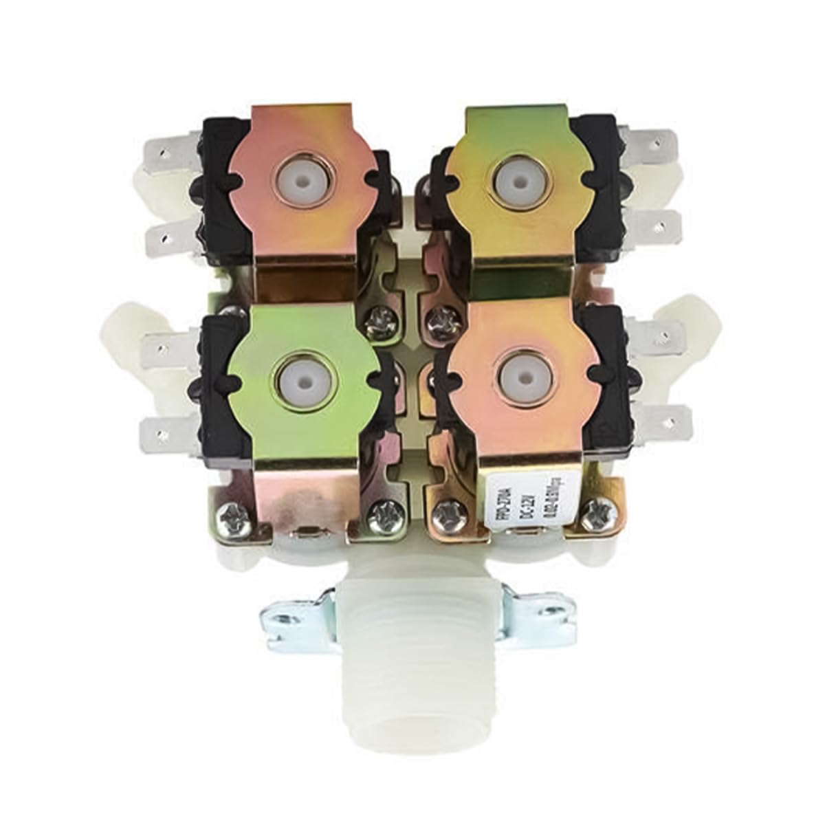Électrovanne 1 entrée 4 Sorties DC 12 V Électrovannes électriques G3/4" Vanne électromagnétique en Plastique normalement fermée pour systèmes d'irrigation domotiques