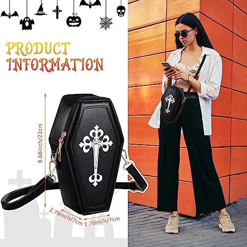 2 Pcs Gothic Purse Bat Wings PU Leather Crossbody Coffin Shape Wallet Handbags Novelty Shoulder Bag for Women Girls4