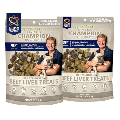 Ernie Els Premium Freeze-Dried Beef Liver Dog Treats - Healthy, All-Natural Snacking, Training and Rewards, 2 Ounce (Pack of 2)