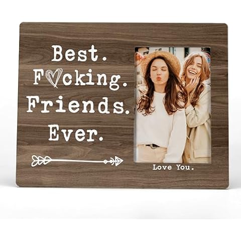 FONDCANYON Best Friends Ever Picture Photo Frame, Bestie Bff Friend Picture Frames, Best Friend Ever Gifts, Best Friend Friendship Gifts For Men Women Friends Birthday Christmas Girls(4x6 Inch Photo) (Color-3) Cover