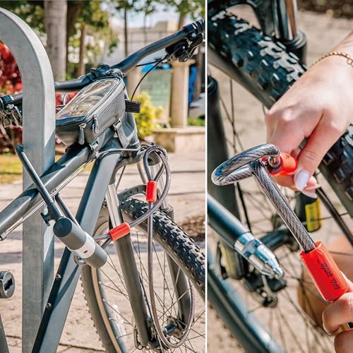 Bike U Lock with Cable | Via Velo Heavy Duty Anti-Theft Bicycle U Lock Sold Secure Silver 15mm Shackle Inner Dim 9 x 4.5 in with 10mm x 6Ft Length Cable Security Lock for Bike Electric Bike Scooter - image 6