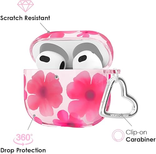 Miniatura 126 de VELVET CAVIAR Funda compatible con AirPods 4 con llavero, bonitas fundas protectoras duras para AirPod de 4ª generación para mujeres, color rosa