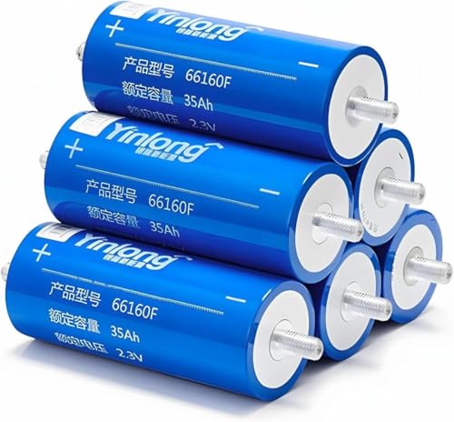 6pcs 35Ah Cylindrical 2.3V Lithium Titanate Battery LTO 35Ah Cell 66160 for Car Audio Solar and Street Light
