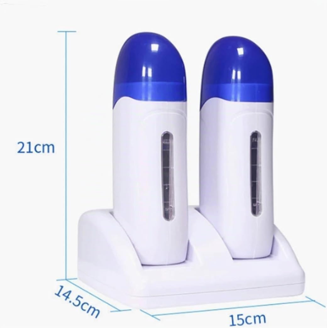 SQUADO - 2 Manos calentador de cera de rodillo para cera profesional de 40 W, depilación duradera con cera a rodillo