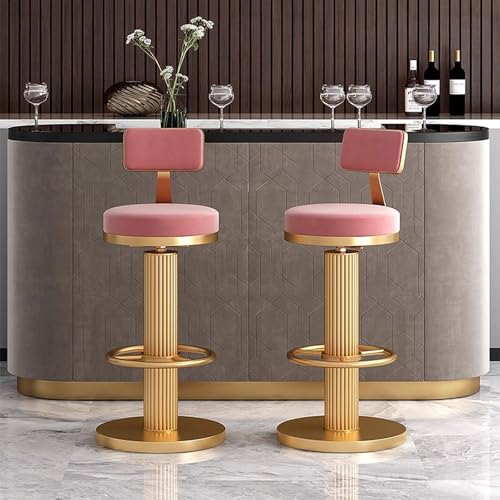 Tabouret de bar pivotant en velours réglable pour îlot de cuisine - 5