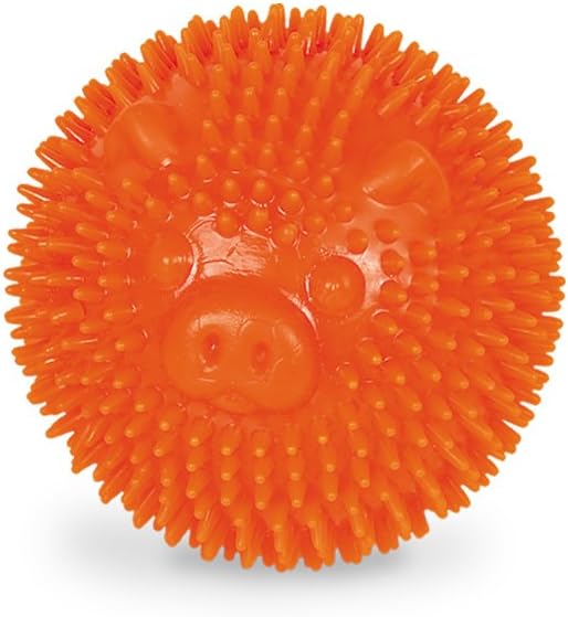Nobby TPR Spiky Pig Ball, 6.5 cm, Orange