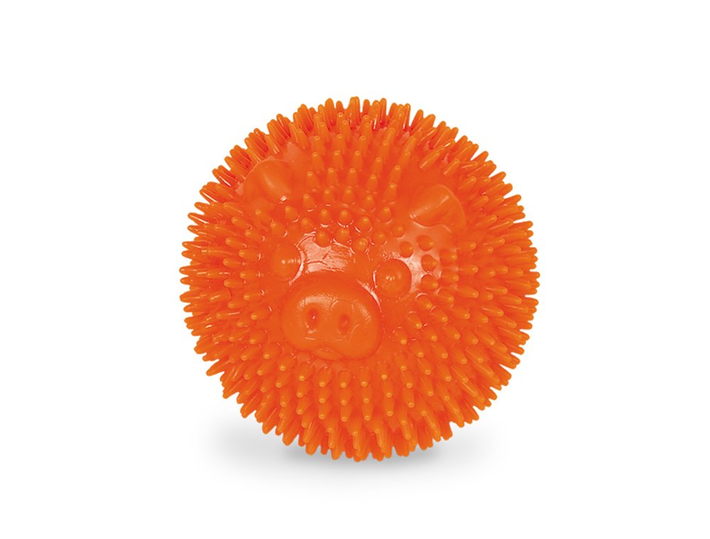 Nobby TPR Spiky Pig Ball, 6.5 cm, Orange