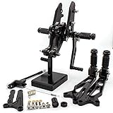 PROCNC Motorcycle Aluminum Rearsets Foot pegs Rear sets Footrest Fit for Honda Grom MSX125 2016 2017 2018 2019 2020 (Black)