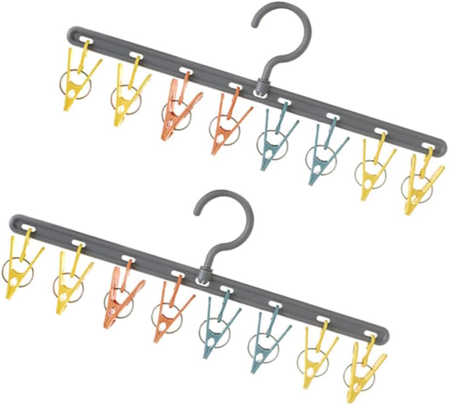 Garneck 2pcs Plastic Clothes Hanger Clip, Multipurpose Home Storage Holder