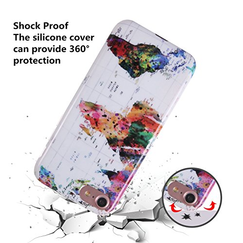 Iphone 6S Plus Case Marble, Slim-Fit Anti-Scratch Imd Soft Tpu Cover With Design Pattern For Iphone 6 Plus / Iphone 6S Plus (World Map) #TOP2