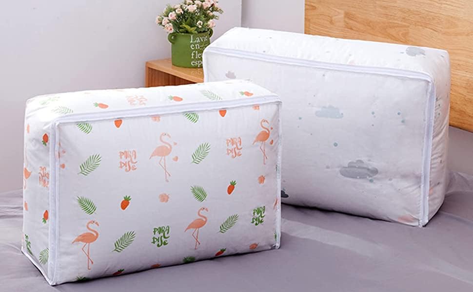 Image of Blanket Storage bag Folding Organizer bag Moisture Proof, Mildew Proof, Dust Proof, Water proof, Washable Storage Bags for Clothes, Jackets, Pillows, Blankets (58x40x22 cm) (2)