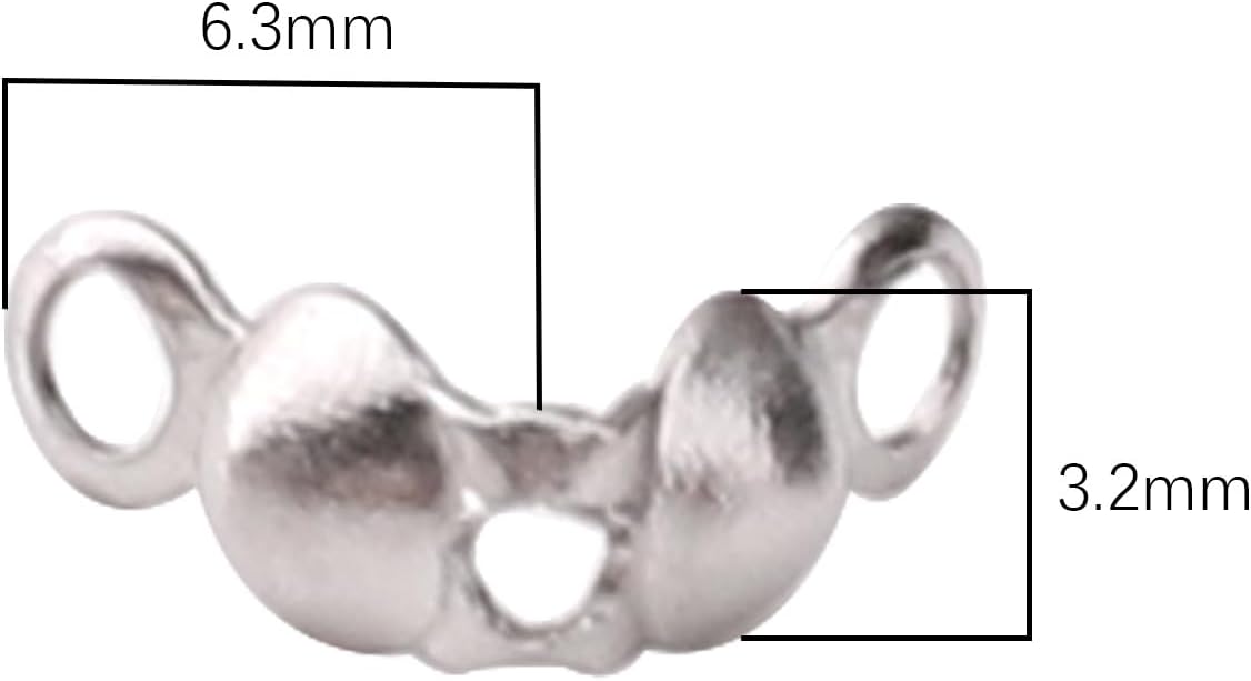 304 Stainless Steel End Caps 3.2x6.3mm 500pcs Knot Covers for Jewelry DIY Making and Repairing