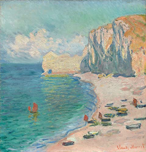 Tableaux toile Étretat de Monet 60x90cm avec impression d'art premium pour grand salon