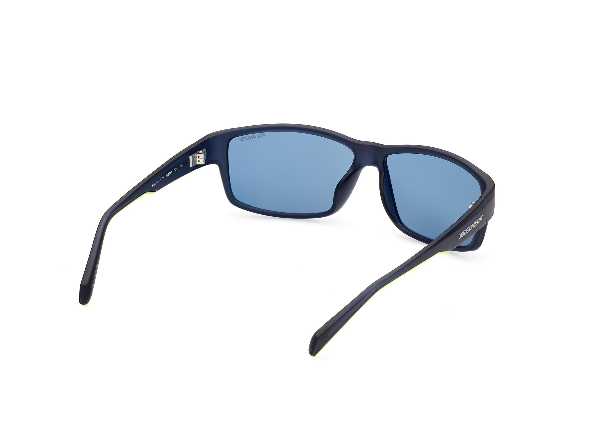 Skechers SE6159 Gafas de Sol para Hombre, Gafas de Sol Ligeras y Casual, Lentes Rectangulares, Lentes Ahumadas Polarizadas, Azul Opaco