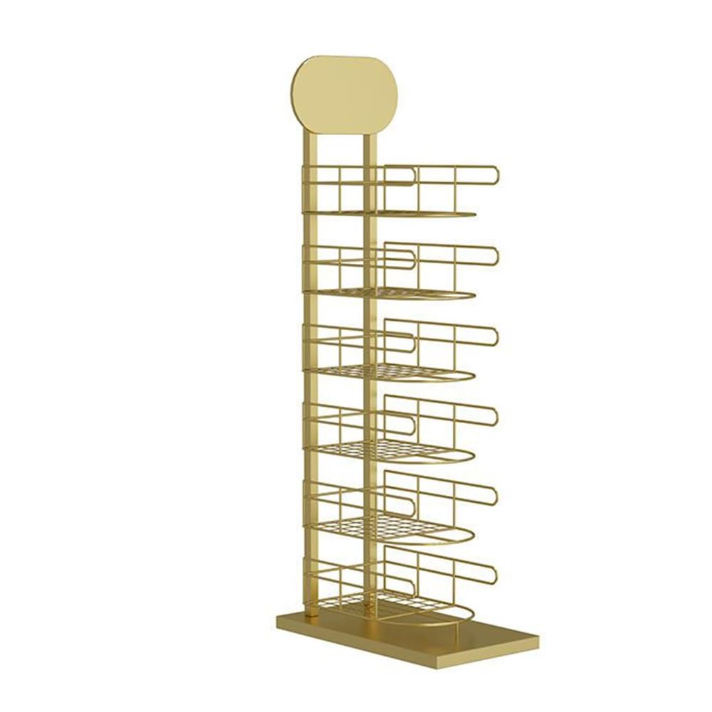 YNBSHGAA Freestanding Retail Display Stand for Hats, Wigs, Helmets, and Shoes - Versatile Storage Solution for Entryway, Garage, Closet, and Corner Organization,Gold-32x37x100cm