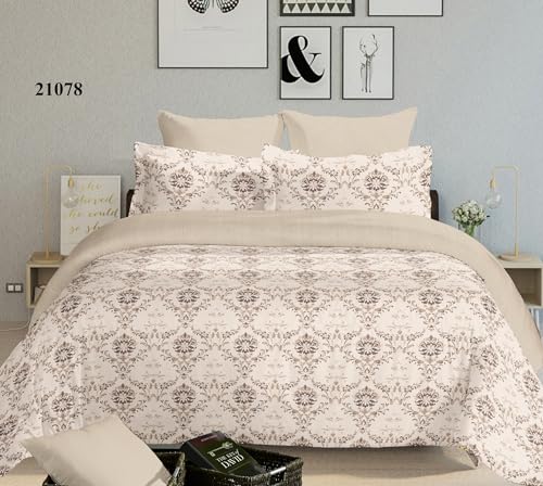 Image of Super Bedzz by Prihaal Decor Cotton Double Size Bedsheet with 2 Pillow Cover Size:108x108 (Peach) bedsheet for Double Bed, Cotton Double bedsheet, Suitable for Bedroom, Gift Set