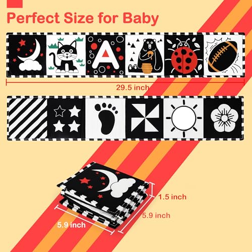 URMYWO Black and White Baby Toy, Tummy Time High Contrast Newborn Toys - image 5
