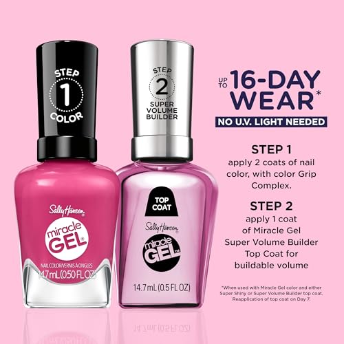 Sally Hansen Miracle Gel Supercharged Pinks Nail Polish, 350 Work Hard, Play Pink - image 2