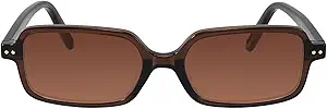 TIJN Retro Rectangular Sunglasses for Women,Vintage 90s Style,Trendy Lightweight UV Protection,Fashion Square Sunnies,Brown