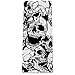 Tapis de yoga antidérapant de 0,6 cm d'épaisseur avec sangle de transport pour tous les types d'exercice, de yoga et de pilates (182,9 x 81,3 x 8 mm d'épaisseur) Noir et blanc têtes de mort