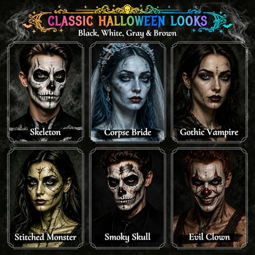 Image of BOBISUKA 18 Color Water-Activated Cream Face Paint Palette, Washable Face & Body Painting Kit with Extra Black & White Pans and Brushes for Halloween, Cosplay, Carnival, SFX & Costume Makeup