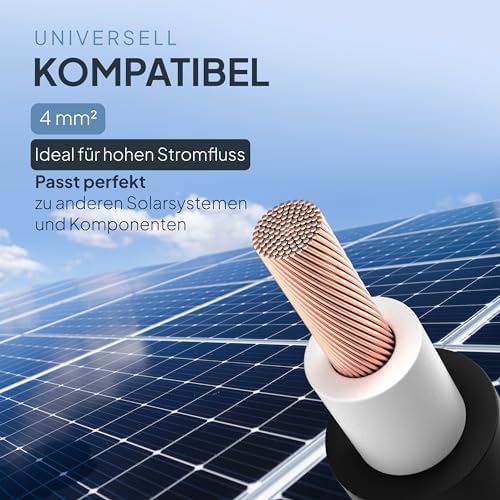 SEPO-Leitungen Solarkabel 4 mm² 100m – Solarleitung H1Z2Z2-K - Made in EU - Doppelt isoliert für Photovoltaik-Systeme – inkl. 0% MwSt. gem. § 12 Abs. 3 UStG (Schwarz - 100 Meter)