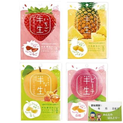 ドウシシャ 半生フルーツ ドライフルーツ 【お試し4種セット】(いちご、ひとくちパイン、はちみつなし、ピーチ 各1個 合計4個) / 苺 イチゴ ストロベリー 桃 白桃 ハチミツ 梨 グミ パイナップル/みんなのパントリー